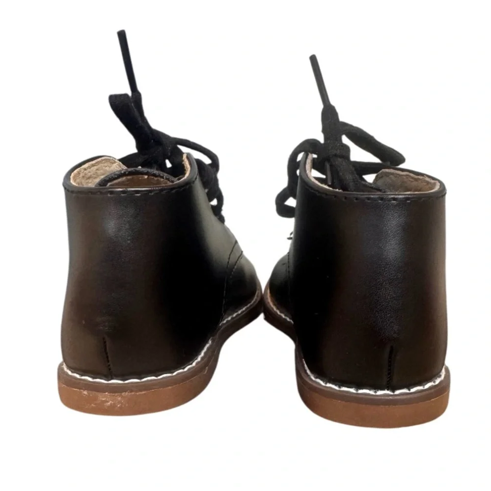 AS NEW💕 FOOTMATES BLACK leather walking shoes boots baby boys size 5.5 wide